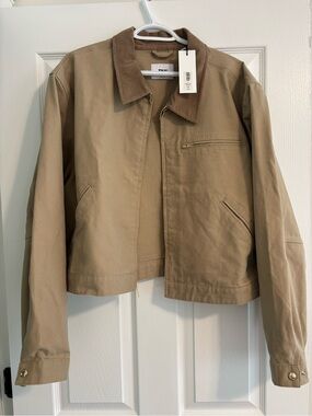 TNA Aritzia Barkley Light Tan Jacket with Corduroy Collar